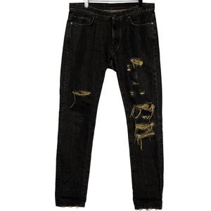 Buscemi Black & Gold Skinny Jeans
